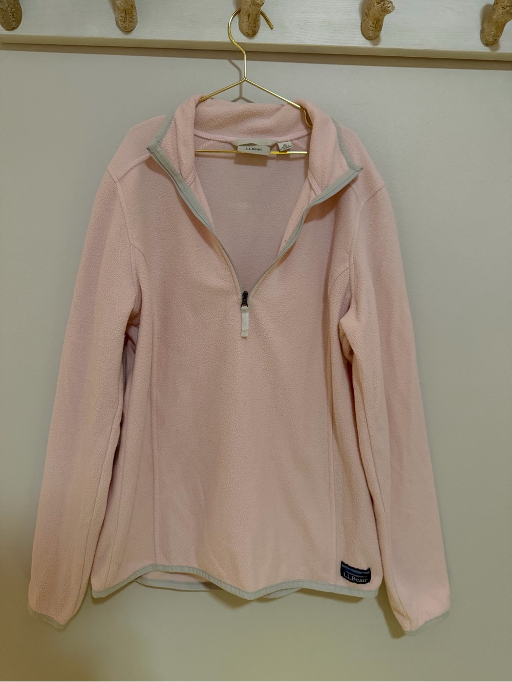 L.L. Bean Light Pink Half-Zip Fleece Pullover